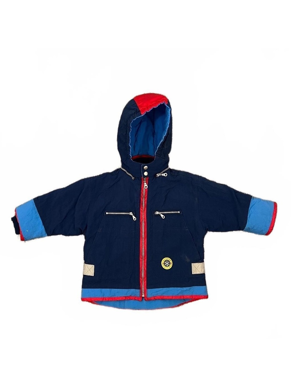 Vintage 90’s Gymboree Rainbow Tag Boy’s Blue Hooded Winter Coat Outdoors